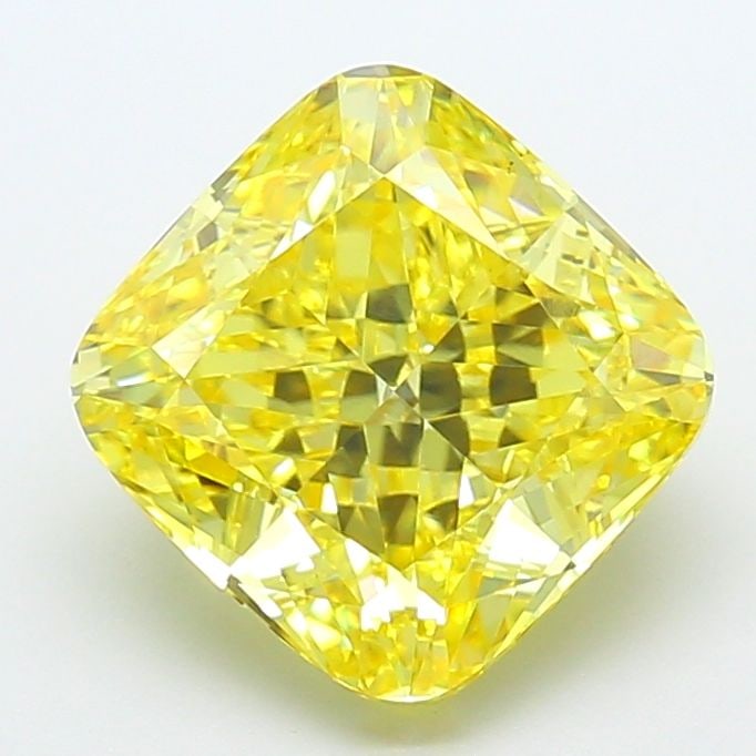 Loose Diamond - CUSHION MODIFIED 5.05ct Fancy Intense Yellow VS1: Loose Diamond - CUSHION MODIFIED 5.05ct Fancy Intense Yellow VS1 Source: This is a real non-mined Diamond that has been grown in a lab Shape: CUSHION MODIFIED Carats: 5.05 Color: Fancy Intense Yellow 