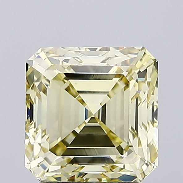 Loose Diamond - ASSCHER 2.5ct Fancy Intense Greenish Yellow VS1