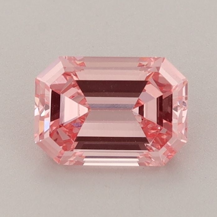 Loose Diamond - EMERALD 0.9ct Fancy Vivid Pink VS1