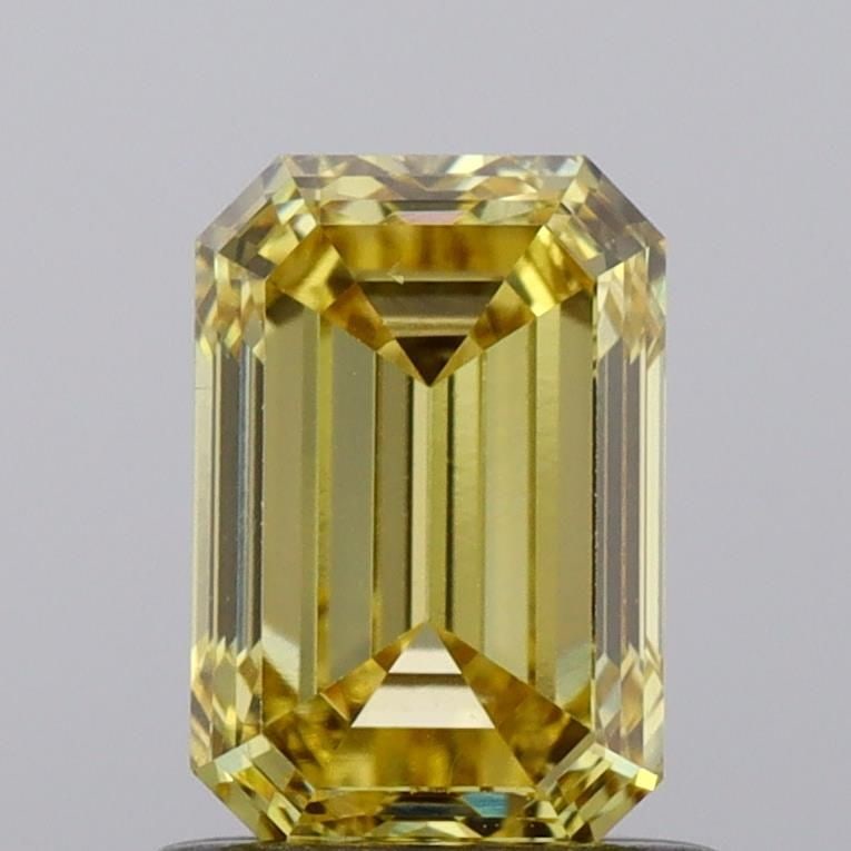 Loose Diamond - EMERALD 1.01ct Fancy Vivid Yellow VS2: Loose Diamond - EMERALD 1.01ct Fancy Vivid Yellow VS2 Source: This is a real non-mined Diamond that has been grown in a lab Shape: EMERALD Carats: 1.01 Color: Fancy Vivid Yellow Certification: NONE