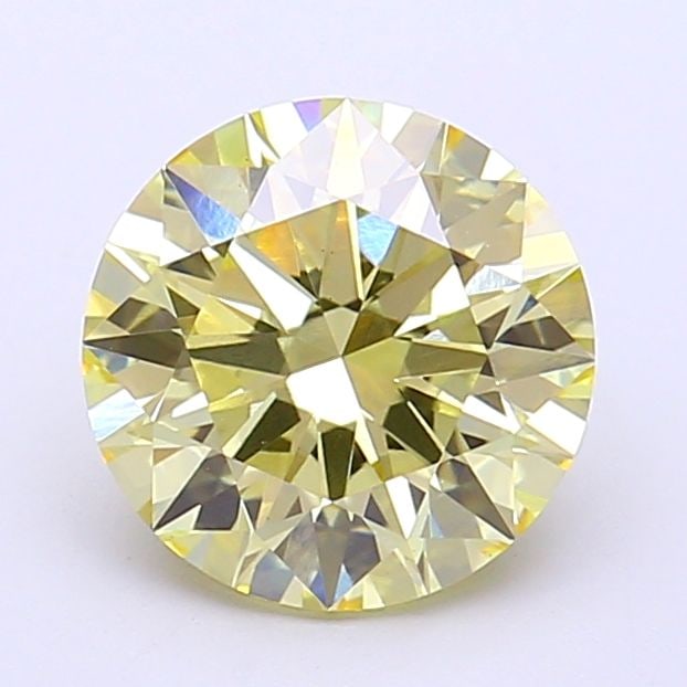 Ideal Loose Diamond - ROUND 2.04ct Fancy Yellow VS1: Ideal Loose Diamond - ROUND 2.04ct Fancy Yellow VS1 Source: This is a real non-mined Diamond that has been grown in a lab Shape: ROUND Carats: 2.04 Color: Fancy Yellow Certification: IGI Video: Video