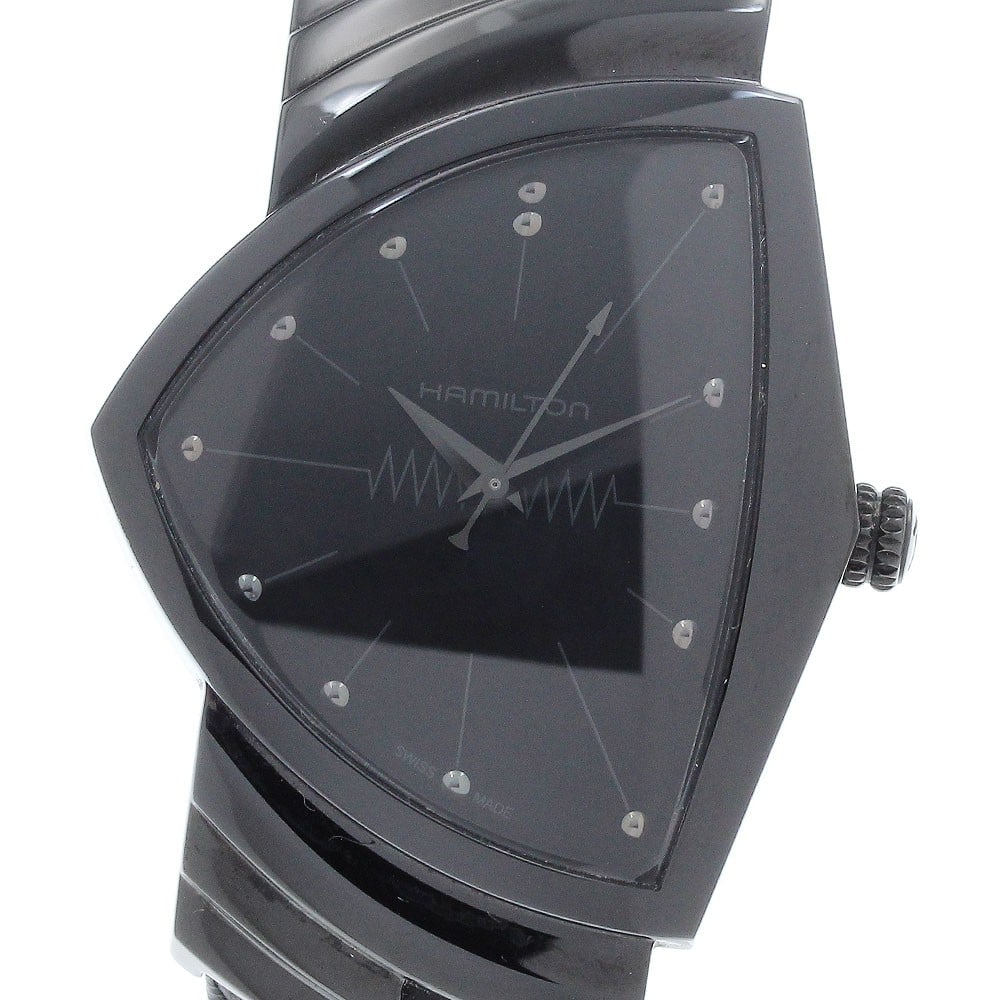 Hamilton Ventura Full Black Quartz Men's Wristwatch H244010 (1 of 6)