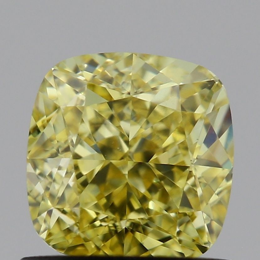 Loose Diamond - CUSHION MODIFIED 0.9ct Fancy Intense Yellow VS1: Loose Diamond - CUSHION MODIFIED 0.9ct Fancy Intense Yellow VS1 Source: This is a real non-mined Diamond that has been grown in a lab Shape: CUSHION MODIFIED Carats: 0.9 Color: Fancy Intense Yellow Ce