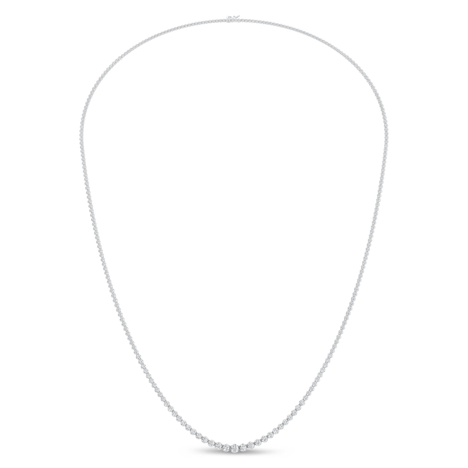 14K White Gold Lab Grown Diamond 8 Ct.Tw. Floating Necklace: 14K White Gold Lab Grown Diamond 8 Ct.Tw. Floating Necklace This sophisticated floating necklace features 8 CT TW of lab-grown diamonds set in polished 14K white gold. A modern design that offers flui