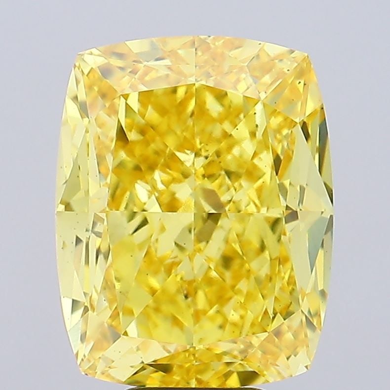 Loose Diamond - CUSHION MODIFIED 9.5ct Fancy Vivid Yellow VS2: Loose Diamond - CUSHION MODIFIED 9.5ct Fancy Vivid Yellow VS2 Source: This is a real non-mined Diamond that has been grown in a lab Shape: CUSHION MODIFIED Carats: 9.5 Color: Fancy Vivid Yellow Certif