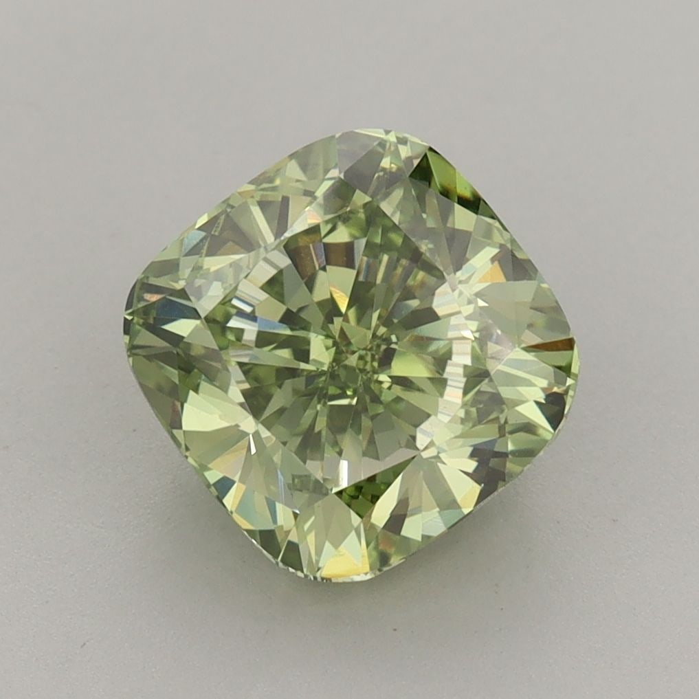 Loose Diamond - CUSHION MODIFIED 3.08ct Fancy Vivid Green VVS2: Loose Diamond - CUSHION MODIFIED 3.08ct Fancy Vivid Green VVS2 Source: This is a real non-mined Diamond that has been grown in a lab Shape: CUSHION MODIFIED Carats: 3.08 Color: Fancy Vivid Green Certi