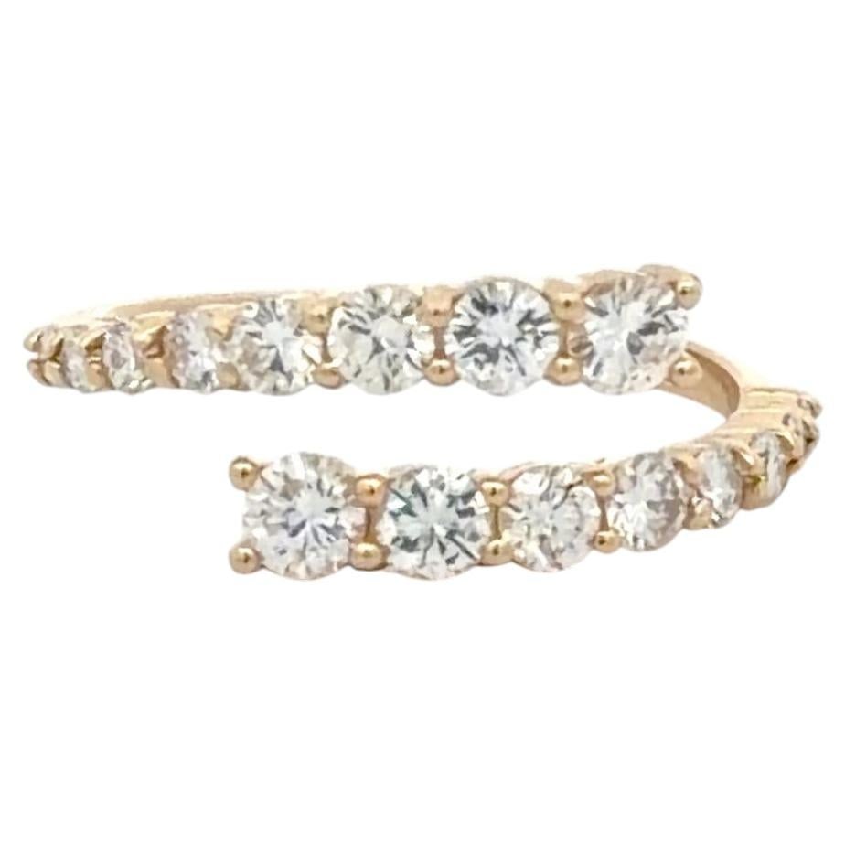 14K Yellow Gold Open Bypass Diamond Ring 0.99 Carat F-G VS-SI (1 of 8)