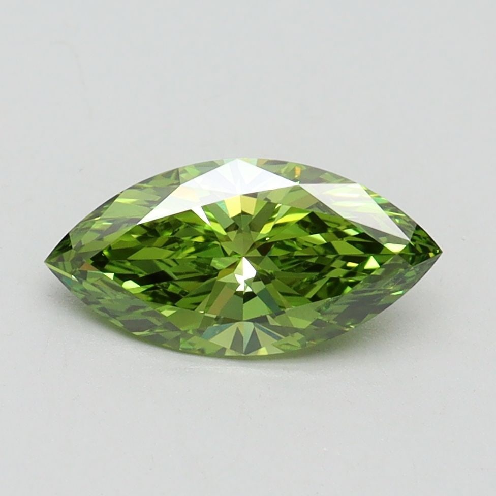 Loose Diamond - MARQUISE 1.0ct Fancy Vivid Green VVS2: Loose Diamond - MARQUISE 1.0ct Fancy Vivid Green VVS2 Source: This is a real non-mined Diamond that has been grown in a lab Shape: MARQUISE Carats: 1.0 Color: Fancy Vivid Green Certification: IGI Vide