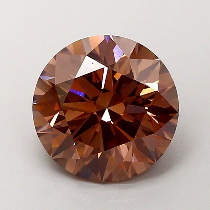 Ideal Loose Diamond - ROUND 3.03ct Fancy Intense Brownish Pink VVS2