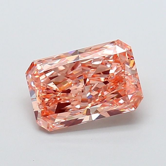 Loose Diamond - RADIANT 3.04ct Fancy Vivid Orangey Pink VS1