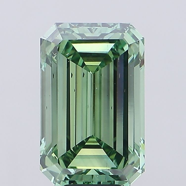Loose Diamond - EMERALD 10.53ct Fancy Vivid Green SI1: Loose Diamond - EMERALD 10.53ct Fancy Vivid Green SI1 Source: This is a real non-mined Diamond that has been grown in a lab Shape: EMERALD Carats: 10.53 Color: Fancy Vivid Green Certification: IGI Vid