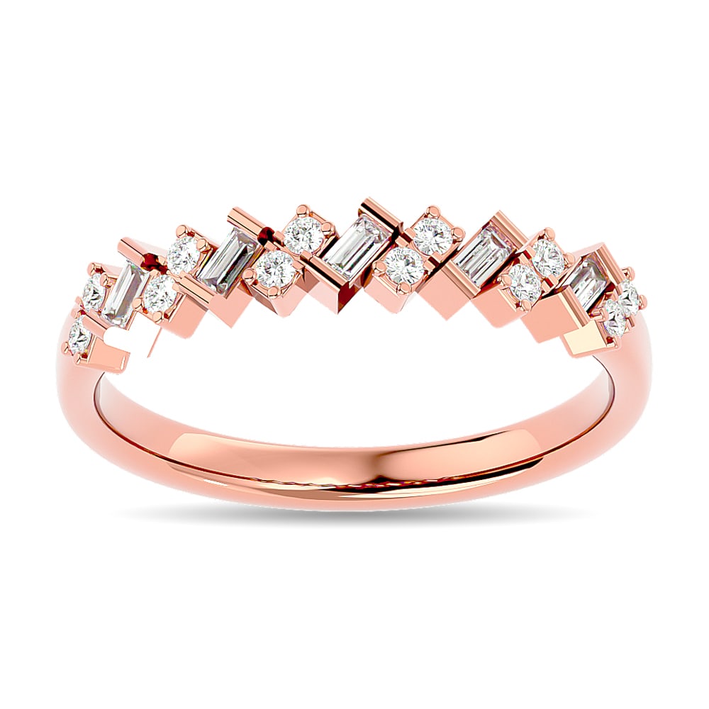 Diamond 1/5 Ct.tw Stackable Ring in 14K Rose Gold: Diamond 1/5 Ct.tw Stackable Ring in 14K Rose Gold 14k Rose Gold Stone Color: Gh Stone Clarity: Si2 Each ring is presented in standard size 6.5. Complimentary resizing is available between sizes 510 (i