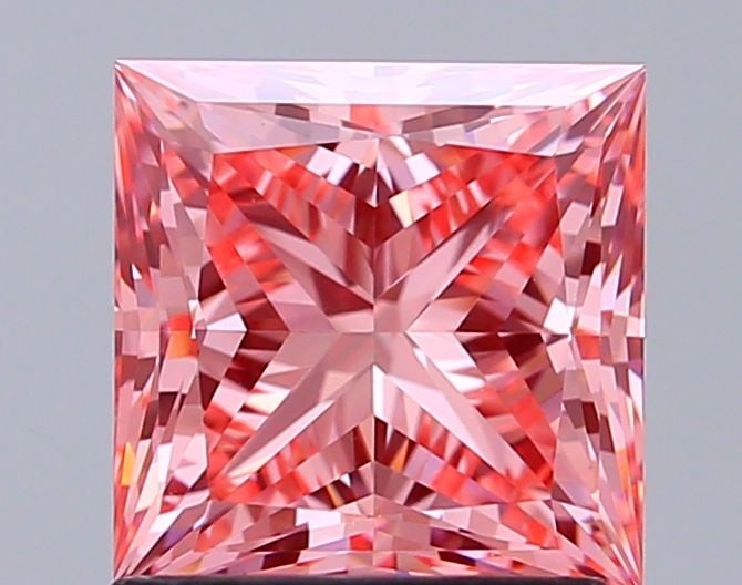 Loose Diamond - PRINCESS 1.55ct Fancy Vivid Pink VVS2