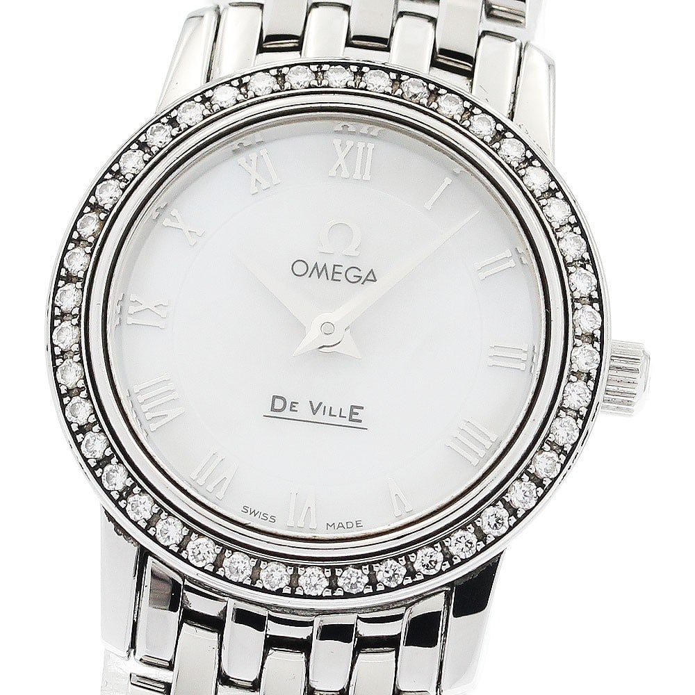 OMEGA De Ville Prestige 4575.71 womens quartz wristwatch diamond bezel (1 of 6)