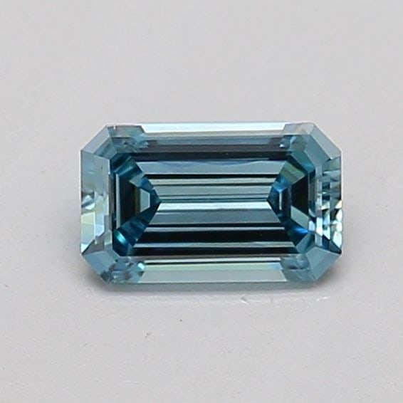 Loose Diamond - EMERALD 0.27ct Fancy Vivid Green Blue VVS2: Loose Diamond - EMERALD 0.27ct Fancy Vivid Green Blue VVS2 Source: This is a real non-mined Diamond that has been grown in a lab Shape: EMERALD Carats: 0.27 Color: Fancy Vivid Green Blue Certification