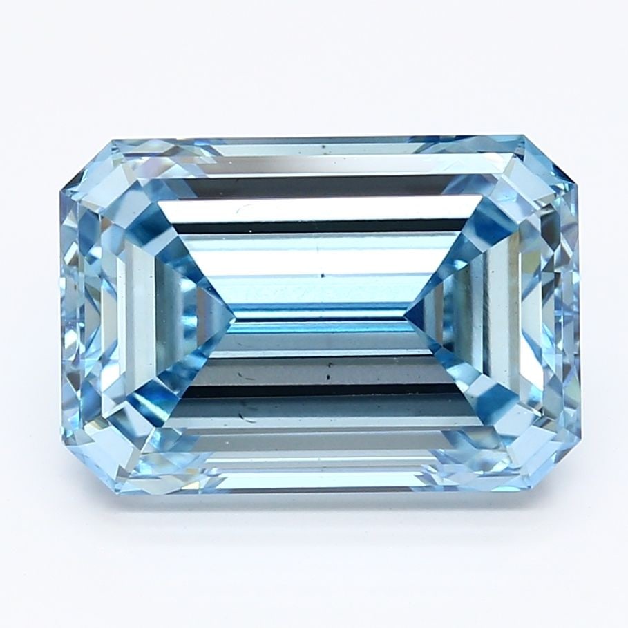 Loose Diamond - EMERALD 5.0ct Fancy Vivid Blue VS2