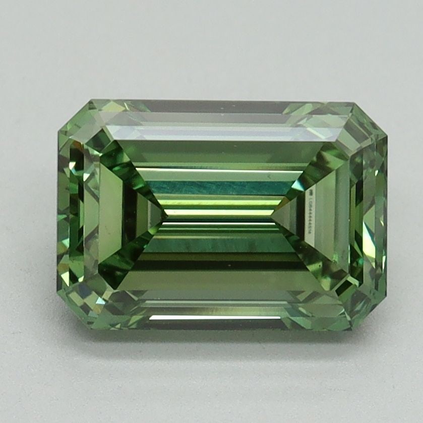 Loose Diamond - EMERALD 2.19ct Fancy Vivid Green VS1: Loose Diamond - EMERALD 2.19ct Fancy Vivid Green VS1 Source: This is a real non-mined Diamond that has been grown in a lab Shape: EMERALD Carats: 2.19 Color: Fancy Vivid Green Certification: IGI Video