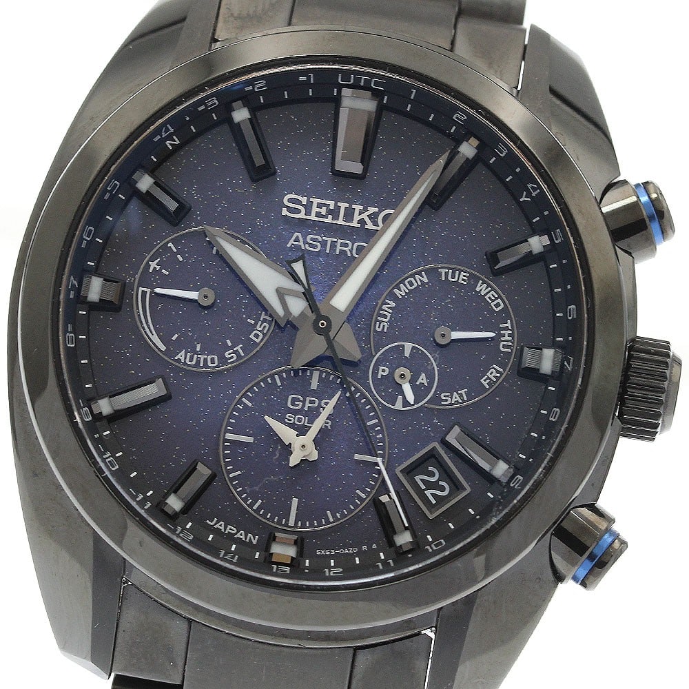 Seiko Astron Nebula GPS solar radio controlled men's wristwatch: Seiko Astron Nebula GPS solar radio controlled men's wristwatch This SEIKO Astron Nebula GPS Solar Radio Controlled Watch (model SBXC077/5X53-0BC0) is a men's wristwatch featuring a blue gradient dial