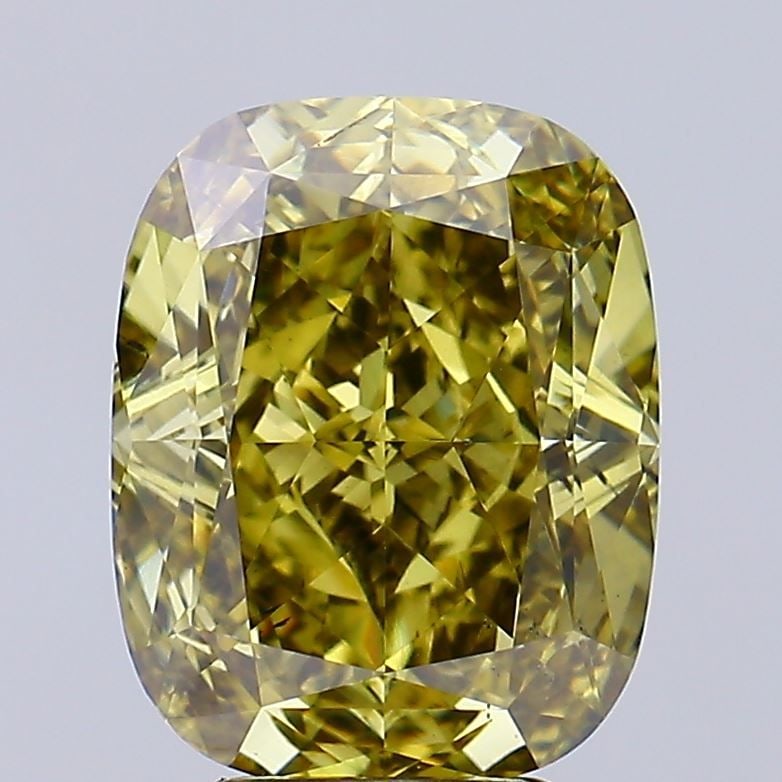 Loose Diamond - CUSHION MODIFIED 5.13ct Fancy Intense Gray Yellow VS2