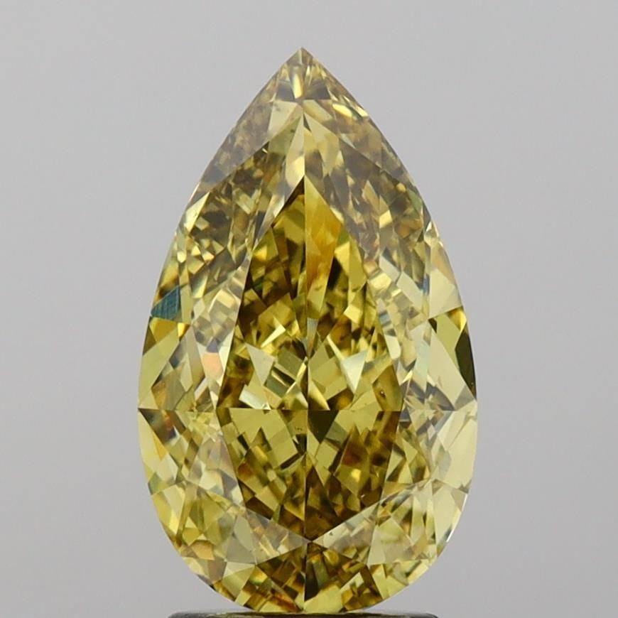 Loose Diamond - PEAR 4.02ct Fancy Intense Gray Yellow VS2: Loose Diamond - PEAR 4.02ct Fancy Intense Gray Yellow VS2 Source: This is a real non-mined Diamond that has been grown in a lab Shape: PEAR Carats: 4.02 Color: Fancy Intense Gray Yellow Certification: