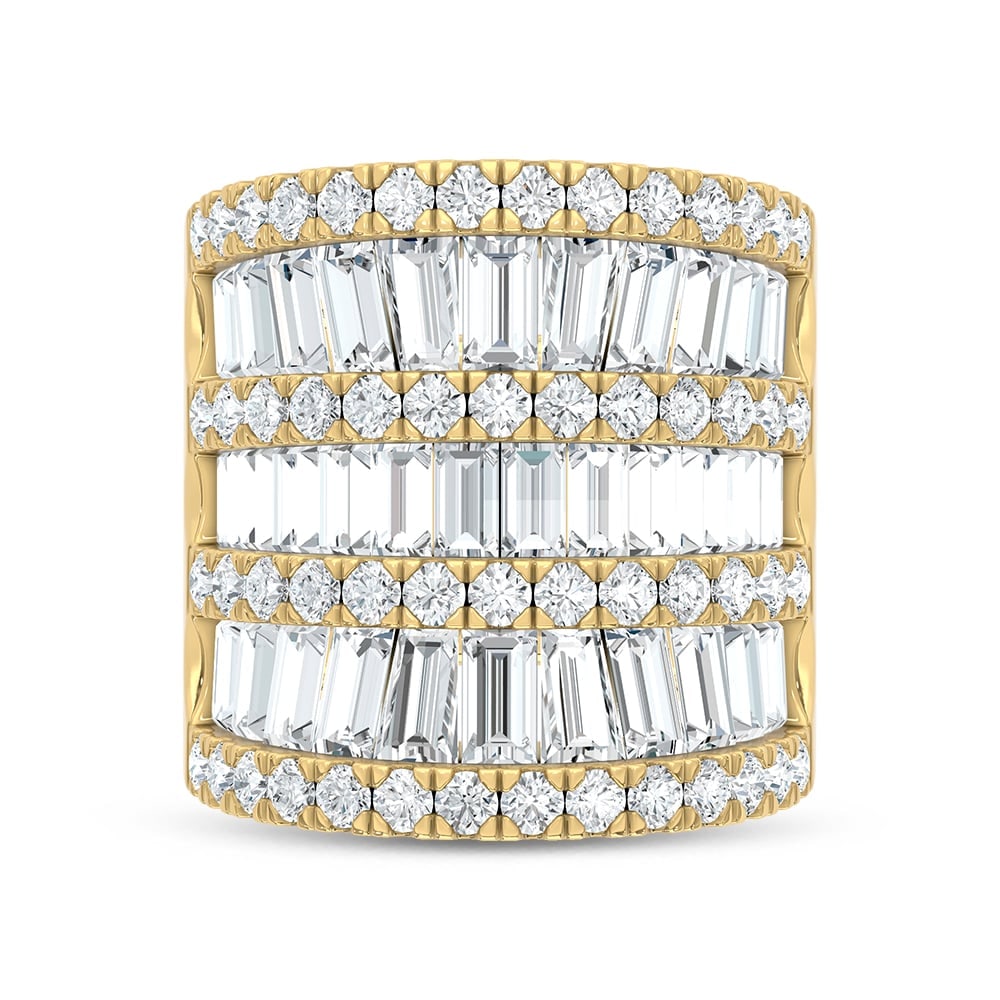 14K Yellow Gold Lab Grown Diamond Round and Tapper 7 Ct.Tw. Round and Tapper Fashion Band