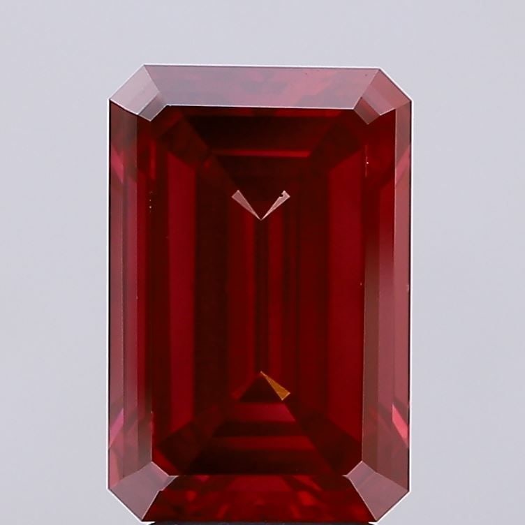 Loose Diamond - EMERALD 4.1ct Fancy Intense Red VS2