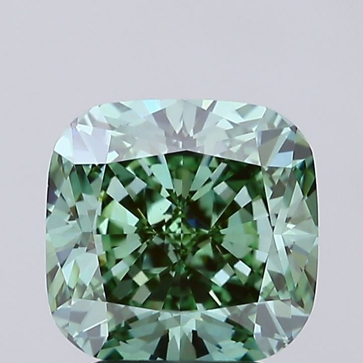 Loose Diamond - CUSHION MODIFIED 3.05ct Fancy Vivid Green VVS2: Loose Diamond - CUSHION MODIFIED 3.05ct Fancy Vivid Green VVS2 Source: This is a real non-mined Diamond that has been grown in a lab Shape: CUSHION MODIFIED Carats: 3.05 Color: Fancy Vivid Green Certi