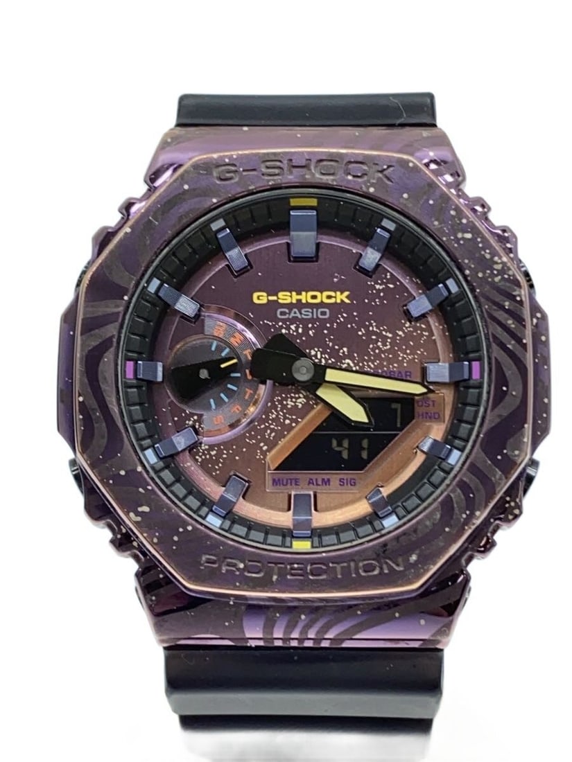 Casio G Shock Galaxy Motif Purple Quartz Men's Wristwatch GM-2100MWG: Casio G Shock Galaxy Motif Purple Quartz Men's Wristwatch GM-2100MWG This CASIO G-SHOCK Galaxy Motif Limited Edition Quartz GM-2100MWG is a men's wristwatch featuring a distinctive purple color and a 