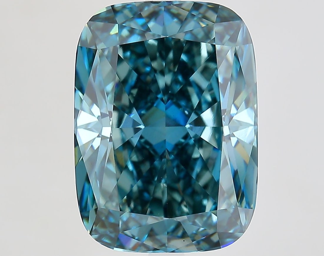Loose Diamond - CUSHION MODIFIED 10.15ct Fancy Vivid Blue VVS2