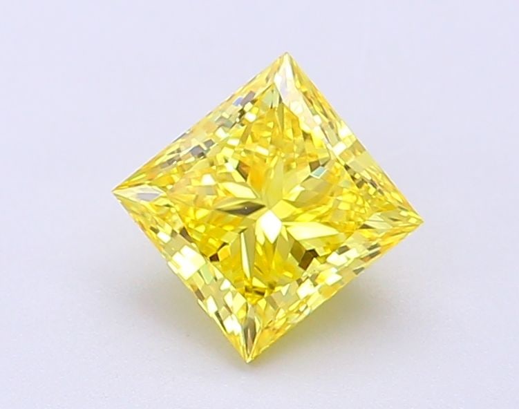 Loose Diamond - PRINCESS 1.1ct Fancy Vivid Yellow VVS2
