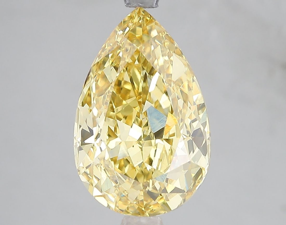 Loose Diamond - PEAR 5.03ct Fancy Vivid Yellow VS1