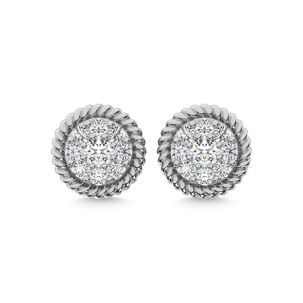 10K White Gold Diamond 1/4 Ct.Tw. Fashion Earrings