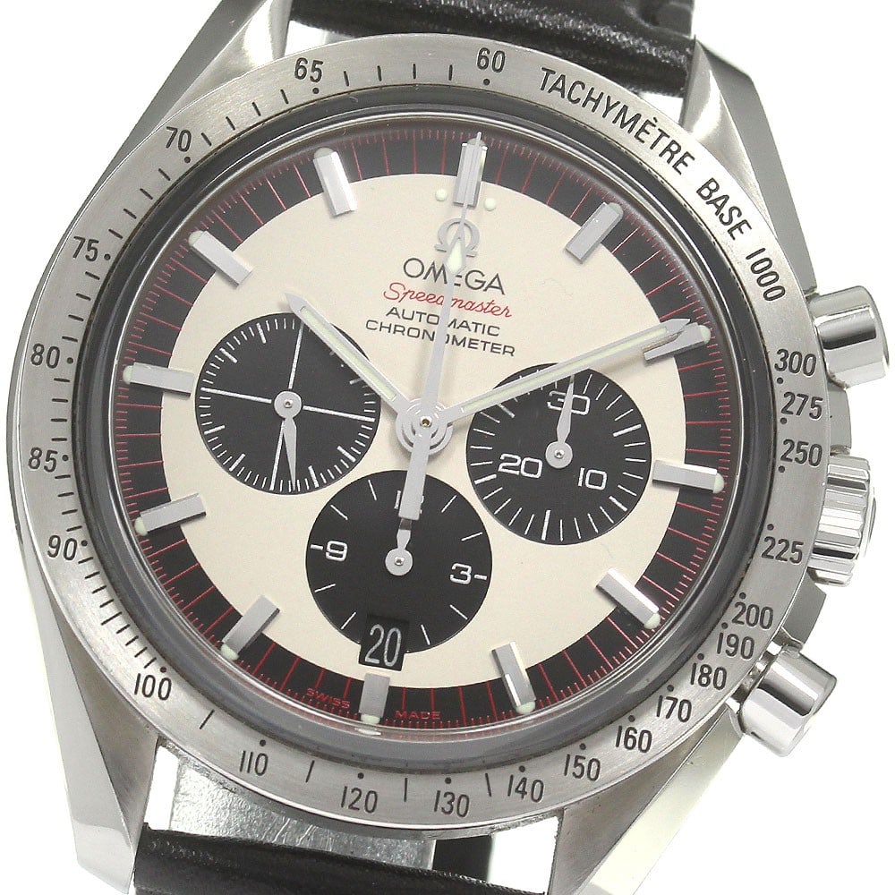 OMEGA Schumacher Legend Chronograph Date Men's Wristwatch: OMEGA Schumacher Legend Chronograph Date Men's Wristwatch This is an OMEGA 3559.32 Speedmaster Schumacher Legend Chronograph Date wristwatch designed for men. Made in Switzerland, this pre-owned timep