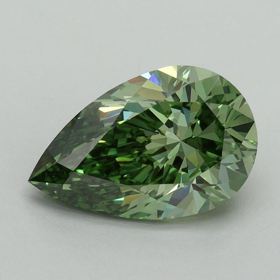 Loose Diamond - PEAR 2.05ct Fancy Vivid Green VVS2: Loose Diamond - PEAR 2.05ct Fancy Vivid Green VVS2 Source: This is a real non-mined Diamond that has been grown in a lab Shape: PEAR Carats: 2.05 Color: Fancy Vivid Green Certification: IGI Video: