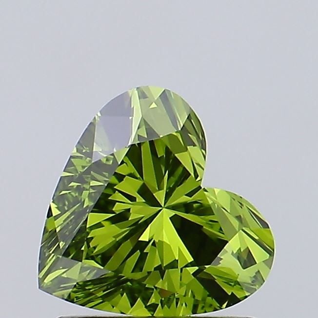 Loose Diamond - HEART 1.06ct Fancy Vivid Green VVS1: Loose Diamond - HEART 1.06ct Fancy Vivid Green VVS1 Source: This is a real non-mined Diamond that has been grown in a lab Shape: HEART Carats: 1.06 Color: Fancy Vivid Green Certification: IGI Video: