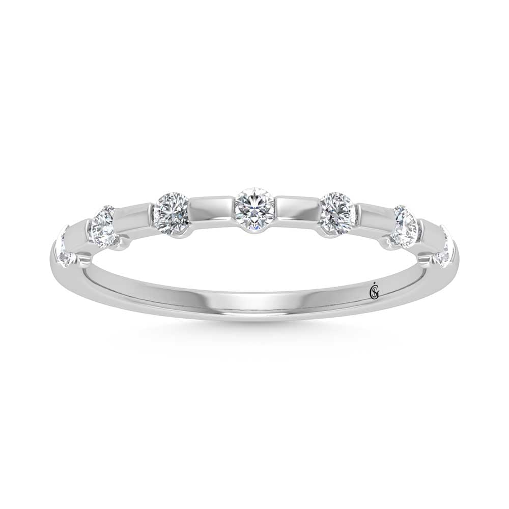 14K White Gold Diamond 1/4 Ct.Tw. Stackable Band