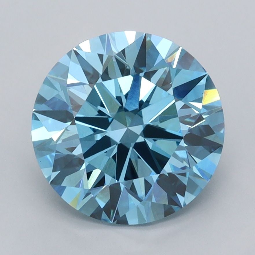 Ideal Loose Diamond - ROUND 2.99ct Fancy Vivid Blue VS1