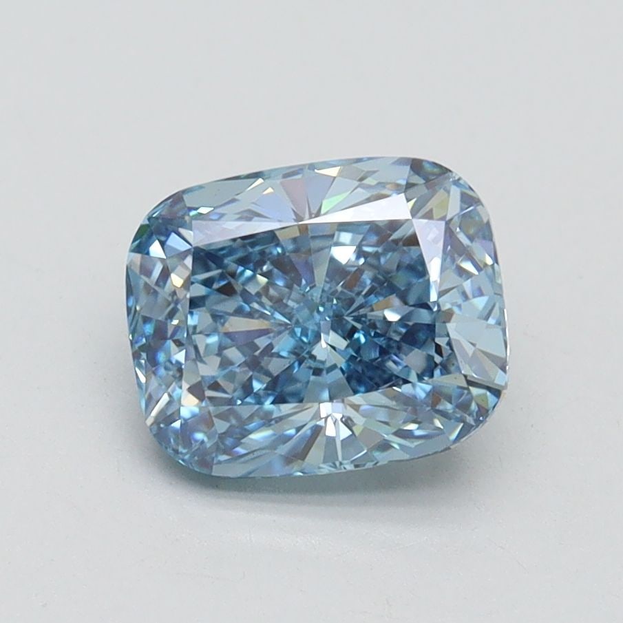 Loose Diamond - CUSHION BRILLIANT 1.53ct Fancy Vivid Blue VS1: Loose Diamond - CUSHION BRILLIANT 1.53ct Fancy Vivid Blue VS1 Source: This is a real non-mined Diamond that has been grown in a lab Shape: CUSHION BRILLIANT Carats: 1.53 Color: Fancy Vivid Blue Certif