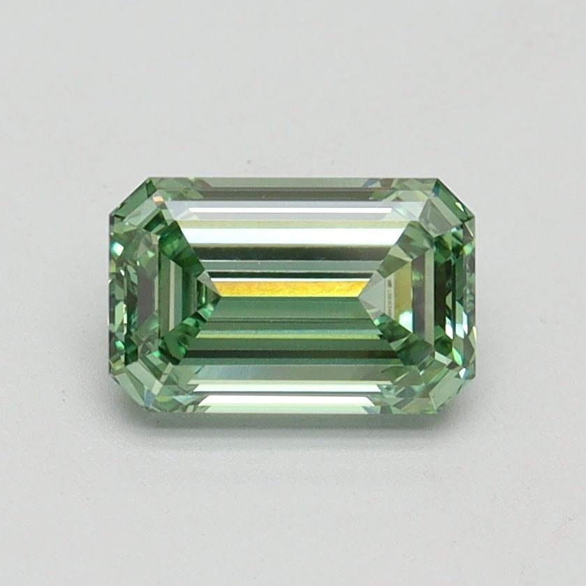 Loose Diamond - EMERALD 1.01ct Fancy Vivid Green VVS2: Loose Diamond - EMERALD 1.01ct Fancy Vivid Green VVS2 Source: This is a real non-mined Diamond that has been grown in a lab Shape: EMERALD Carats: 1.01 Color: Fancy Vivid Green Certification: IGI Vide