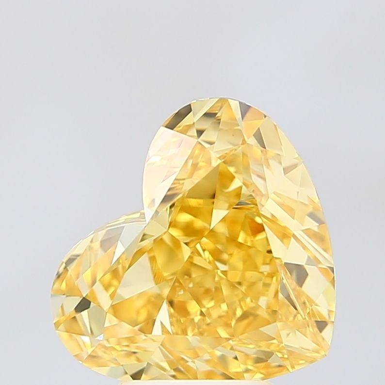 Loose Diamond - HEART 5.02ct Fancy Intense Yellow VS2: Loose Diamond - HEART 5.02ct Fancy Intense Yellow VS2 Source: This is a real non-mined Diamond that has been grown in a lab Shape: HEART Carats: 5.02 Color: Fancy Intense Yellow Certification: IGI Vid