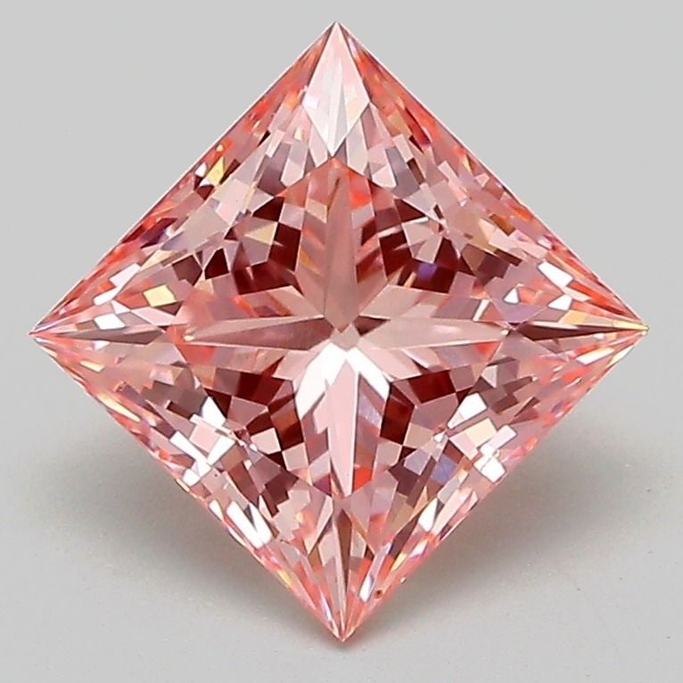 Loose Diamond - PRINCESS 2.08ct Fancy Vivid Pink VVS2: Loose Diamond - PRINCESS 2.08ct Fancy Vivid Pink VVS2 Source: This is a real non-mined Diamond that has been grown in a lab Shape: PRINCESS Carats: 2.08 Color: Fancy Vivid Pink Certification: IGI
