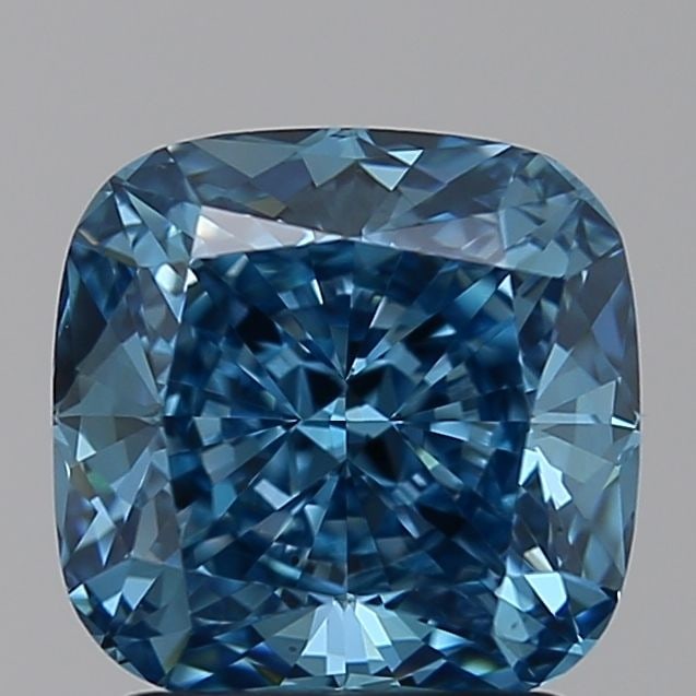 Loose Diamond - CUSHION BRILLIANT 2.01ct Blue VVS2: Loose Diamond - CUSHION BRILLIANT 2.01ct Blue VVS2 Source: This is a real non-mined Diamond that has been grown in a lab Shape: CUSHION BRILLIANT Carats: 2.01 Color: Blue Certification: NONE Video: