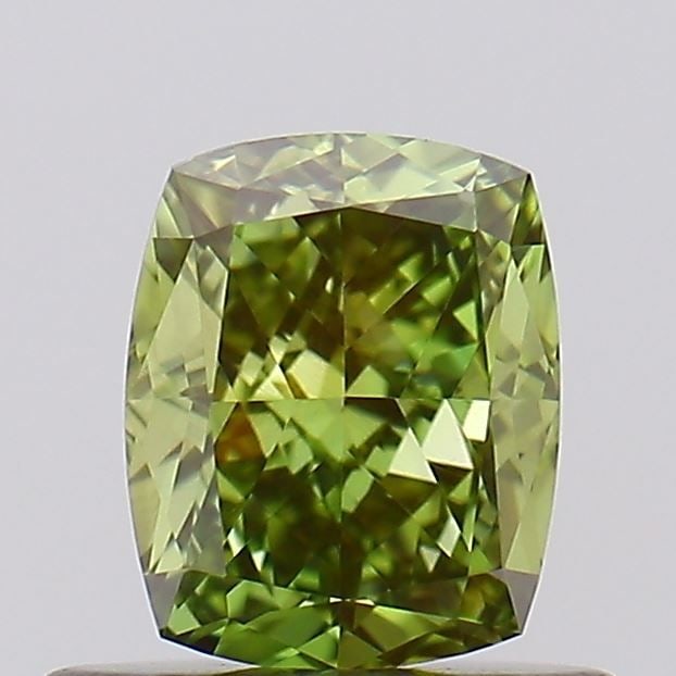 Loose Diamond - CUSHION MODIFIED 0.71ct Fancy Vivid Green VS1: Loose Diamond - CUSHION MODIFIED 0.71ct Fancy Vivid Green VS1 Source: This is a real non-mined Diamond that has been grown in a lab Shape: CUSHION MODIFIED Carats: 0.71 Color: Fancy Vivid Green Certif