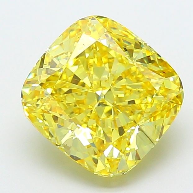 Loose Diamond - CUSHION MODIFIED 5.04ct Fancy Vivid Yellow VS2: Loose Diamond - CUSHION MODIFIED 5.04ct Fancy Vivid Yellow VS2 Source: This is a real non-mined Diamond that has been grown in a lab Shape: CUSHION MODIFIED Carats: 5.04 Color: Fancy Vivid Yellow Cert