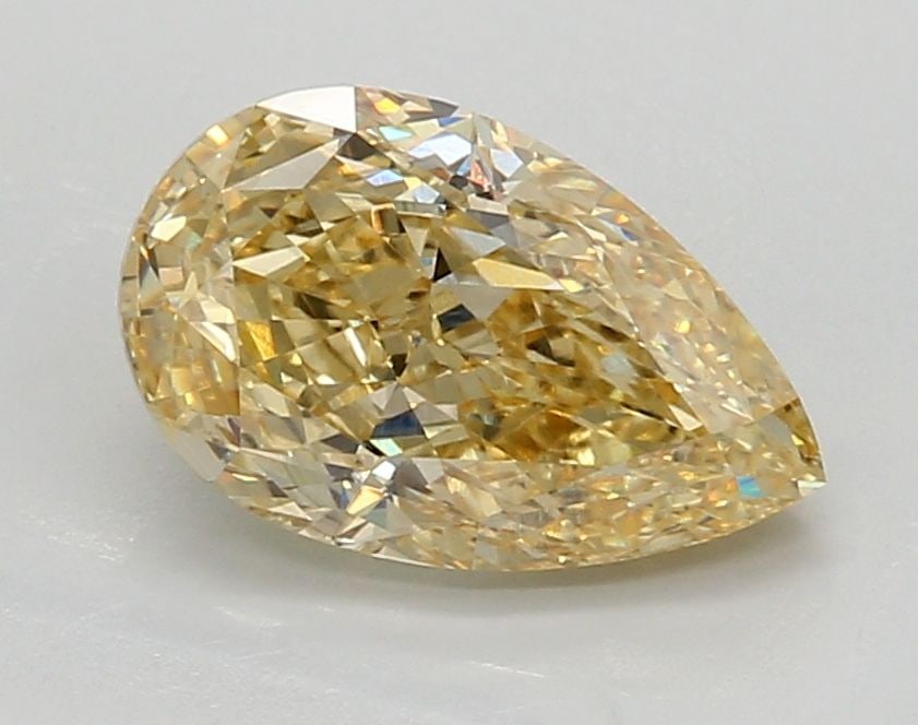 Loose Diamond - PEAR 2.08ct Fancy Intense Yellow VS1: Loose Diamond - PEAR 2.08ct Fancy Intense Yellow VS1 Source: This is a real non-mined Diamond that has been grown in a lab Shape: PEAR Carats: 2.08 Color: Fancy Intense Yellow Certification: IGI Video