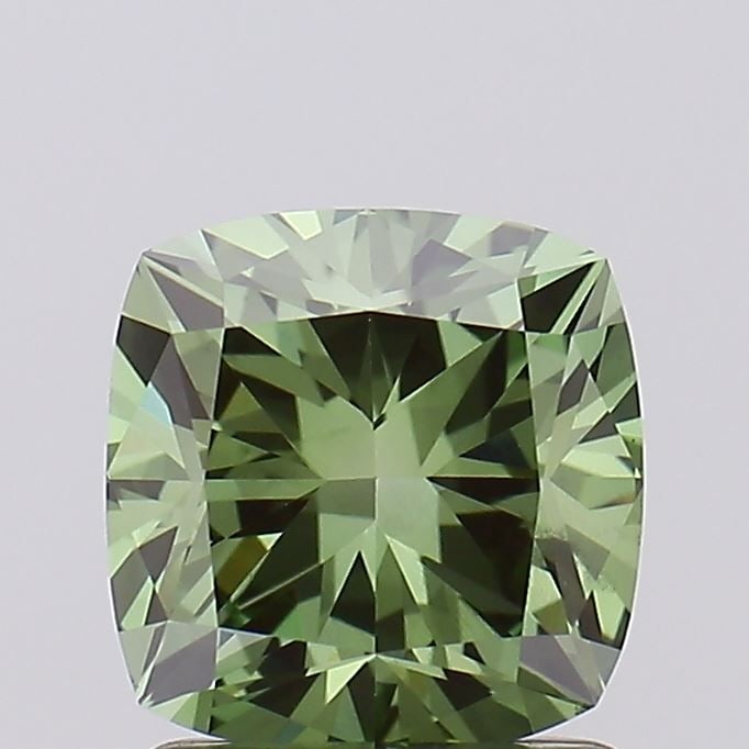 Loose Diamond - CUSHION MODIFIED 1.5ct Fancy Vivid Green VS1: Loose Diamond - CUSHION MODIFIED 1.5ct Fancy Vivid Green VS1 Source: This is a real non-mined Diamond that has been grown in a lab Shape: CUSHION MODIFIED Carats: 1.5 Color: Fancy Vivid Green Certific