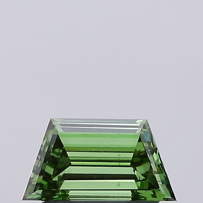 Loose Diamond - TRAPEZOID 0.4ct Fancy Vivid Green VS1: Loose Diamond - TRAPEZOID 0.4ct Fancy Vivid Green VS1 Source: This is a real non-mined Diamond that has been grown in a lab Shape: TRAPEZOID Carats: 0.4 Color: Fancy Vivid Green Certification: NONE