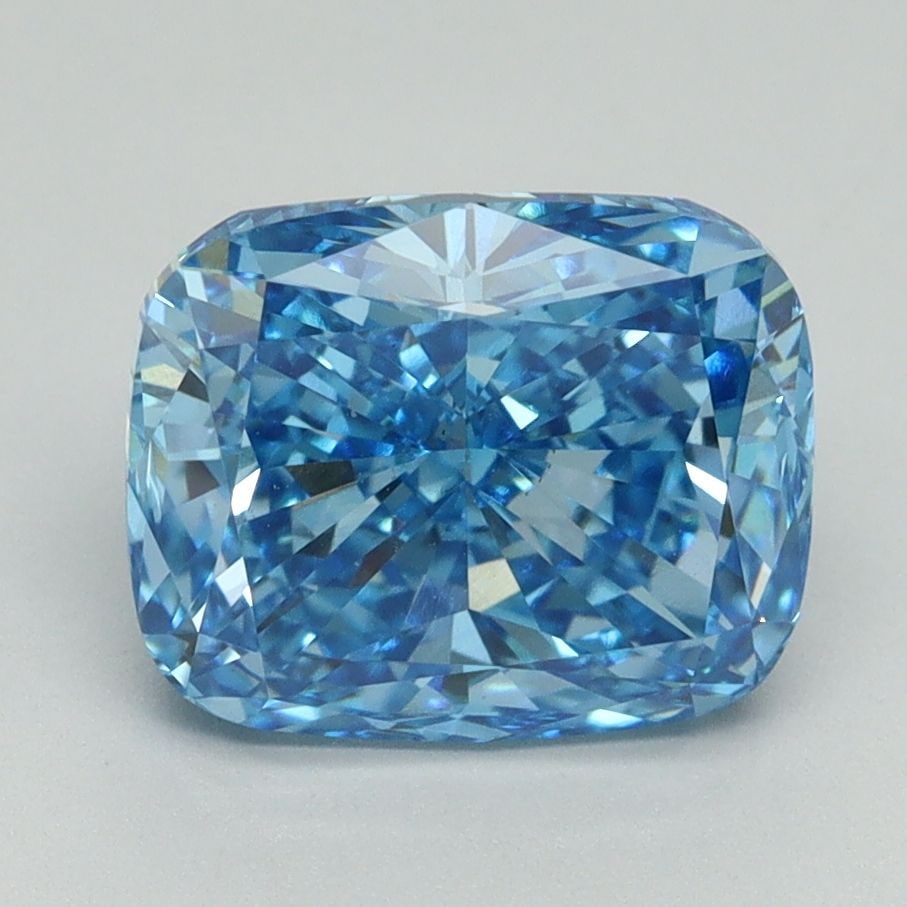 Loose Diamond - CUSHION BRILLIANT 3.09ct Fancy Vivid Blue VS1: Loose Diamond - CUSHION BRILLIANT 3.09ct Fancy Vivid Blue VS1 Source: This is a real non-mined Diamond that has been grown in a lab Shape: CUSHION BRILLIANT Carats: 3.09 Color: Fancy Vivid Blue Certif