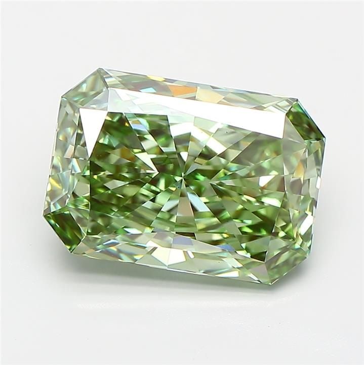 Loose Diamond - RADIANT 4.06ct Fancy Vivid Green VS1: Loose Diamond - RADIANT 4.06ct Fancy Vivid Green VS1 Source: This is a real non-mined Diamond that has been grown in a lab Shape: RADIANT Carats: 4.06 Color: Fancy Vivid Green Certification: IGI Video