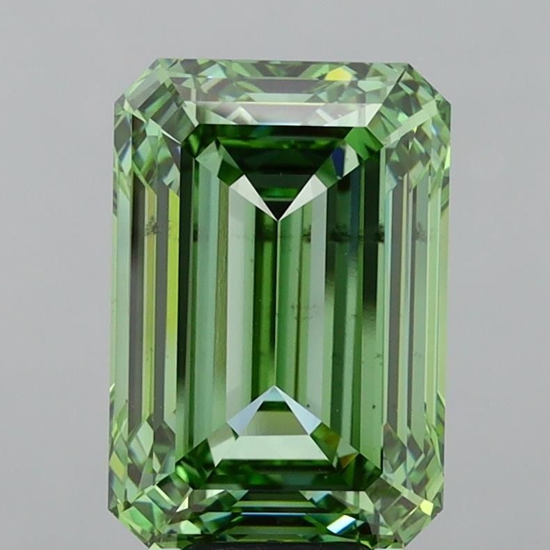 Loose Diamond - EMERALD 10.02ct Fancy Vivid Green VS2: Loose Diamond - EMERALD 10.02ct Fancy Vivid Green VS2 Source: This is a real non-mined Diamond that has been grown in a lab Shape: EMERALD Carats: 10.02 Color: Fancy Vivid Green Certification: IGI Vid